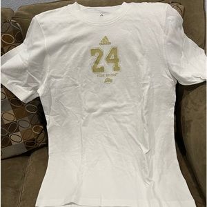ADIDAS #24 KOBE BRYANT T-SHIRT WHITE/GOLD SIZE LARGE MENS
